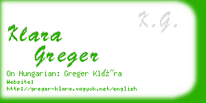 klara greger business card